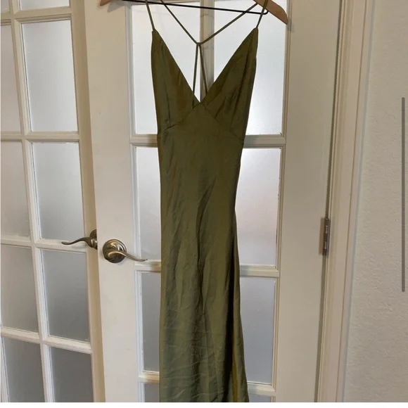 Field Of Dreams Midi Dress Khaki - Picture 3 of 6